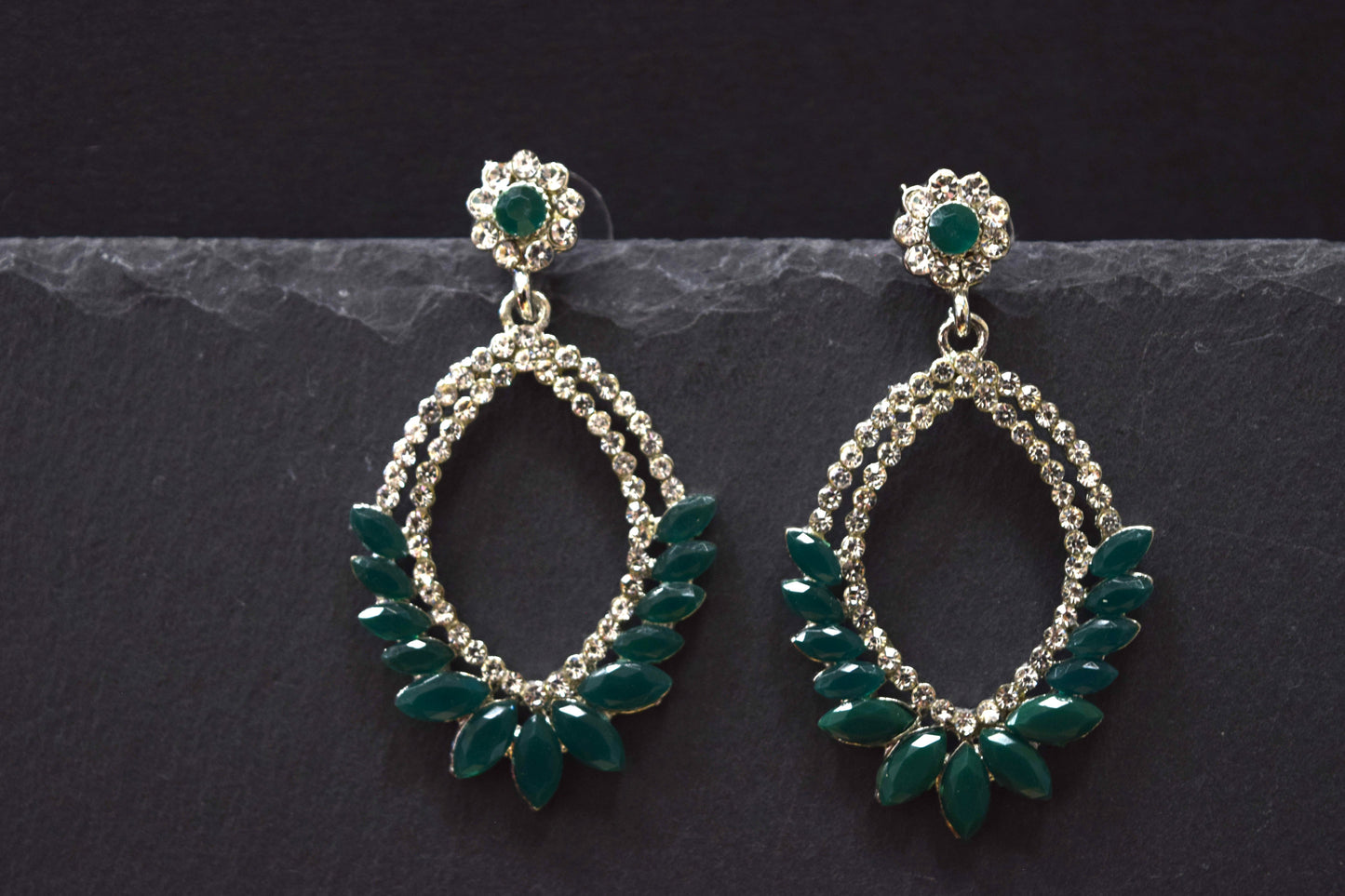 Emerald Crystal Earrings