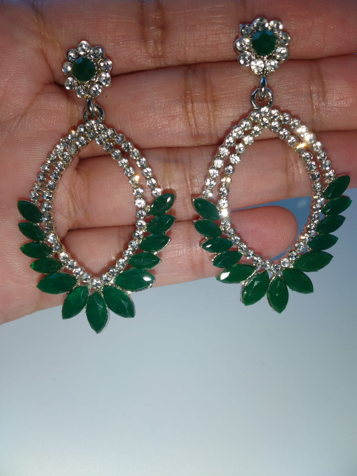 Emerald Crystal Earrings